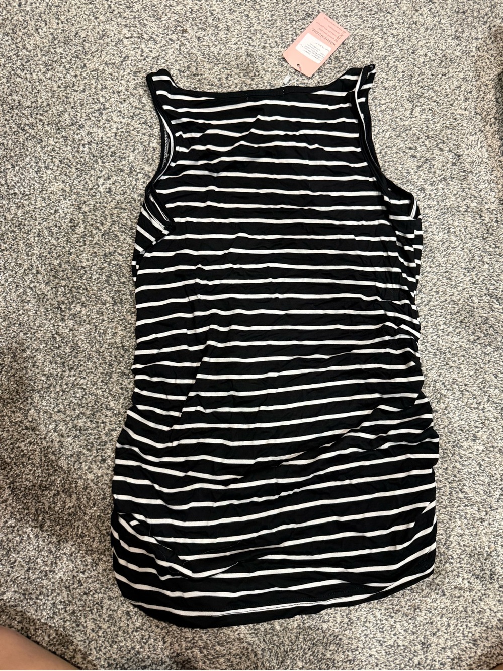 Striped Black and White Sleeveless Tank Top Maternity
